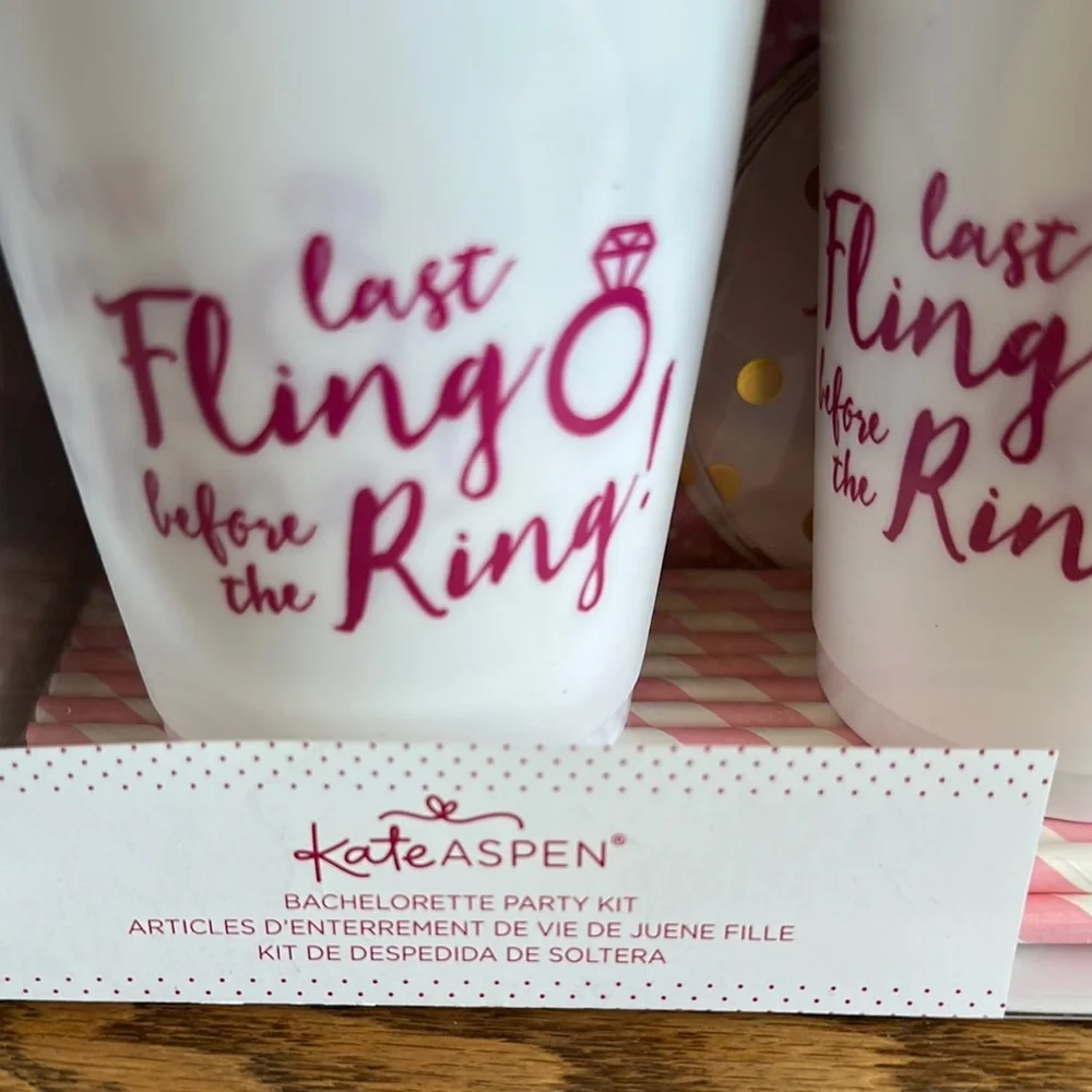 Kate Aspen Pink and Gold Bachelorette Party Set